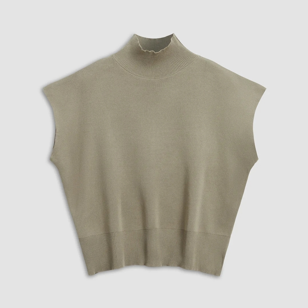 NWT Commense Leisurely Solid pullover sweater vest in khaki size  large - Picture 4 of 16